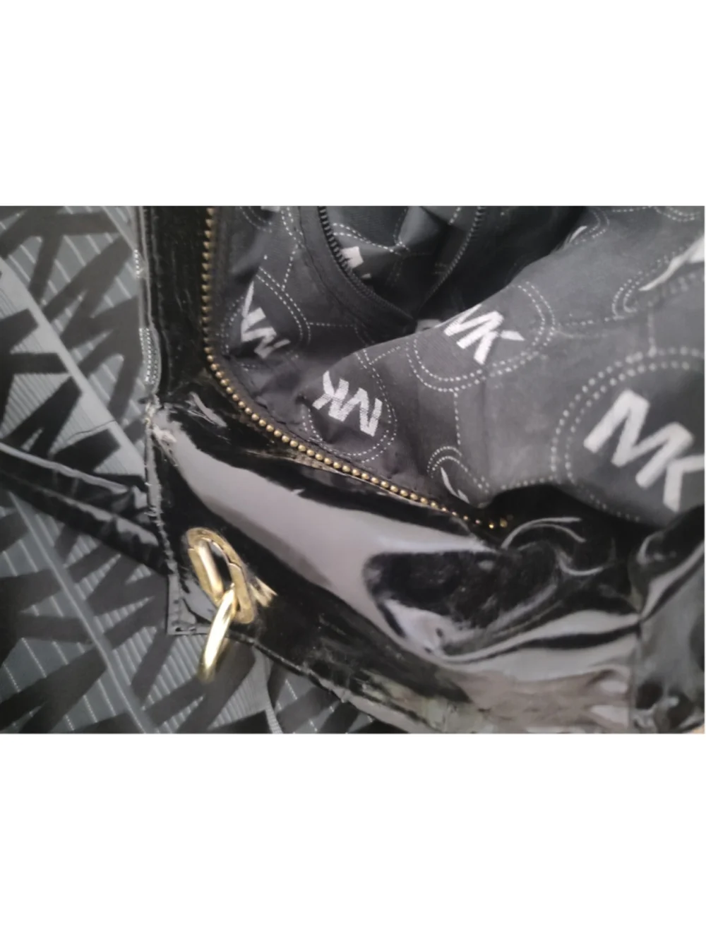 Women's Michael Kors Tote Bag One Size Black Gold